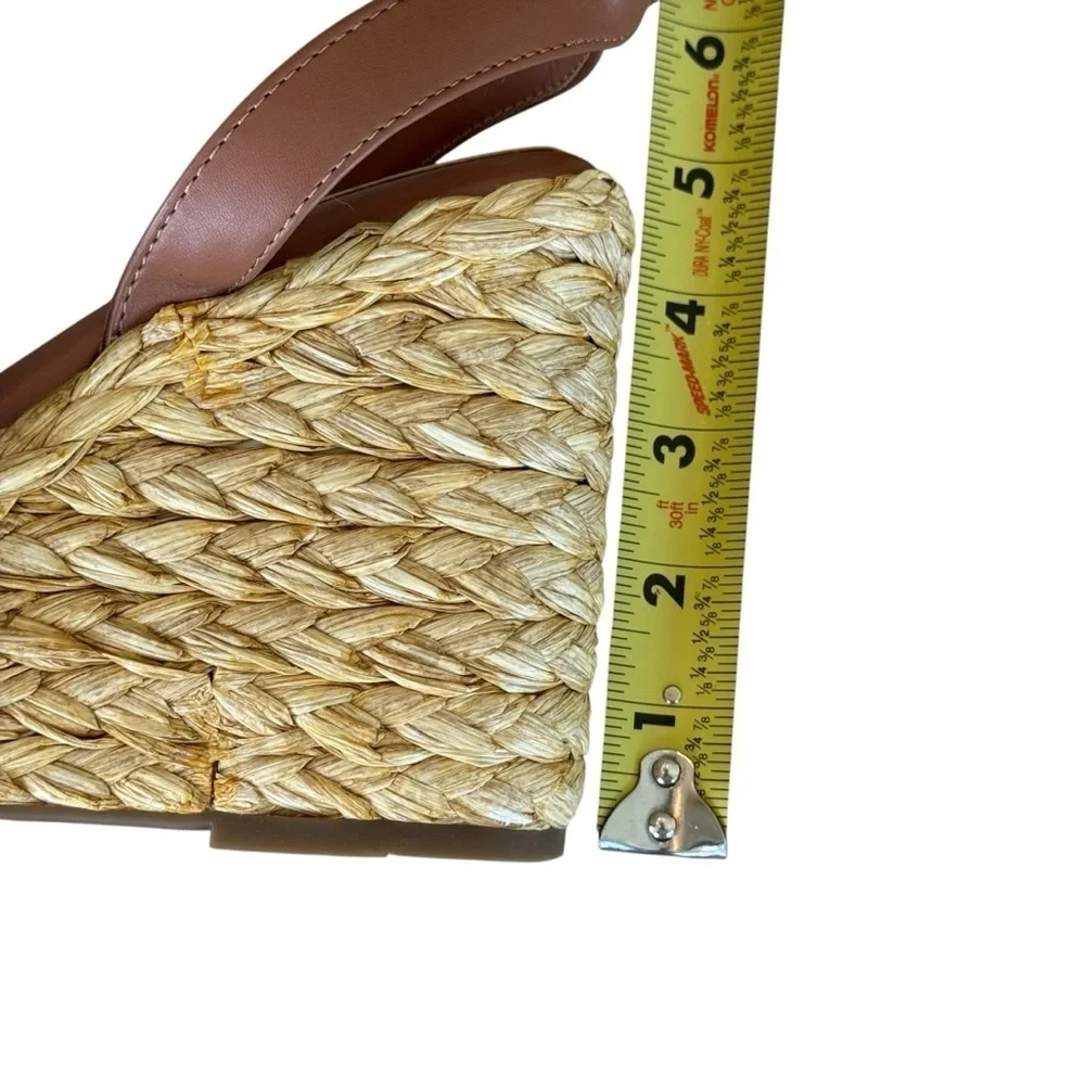 Marc Fisher Godina Womens Cushioned Footbed Faux Leather Wedge Sandals